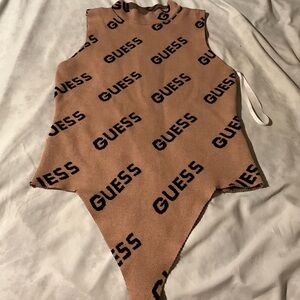 Guess Brown Bodysuit with Logo Print